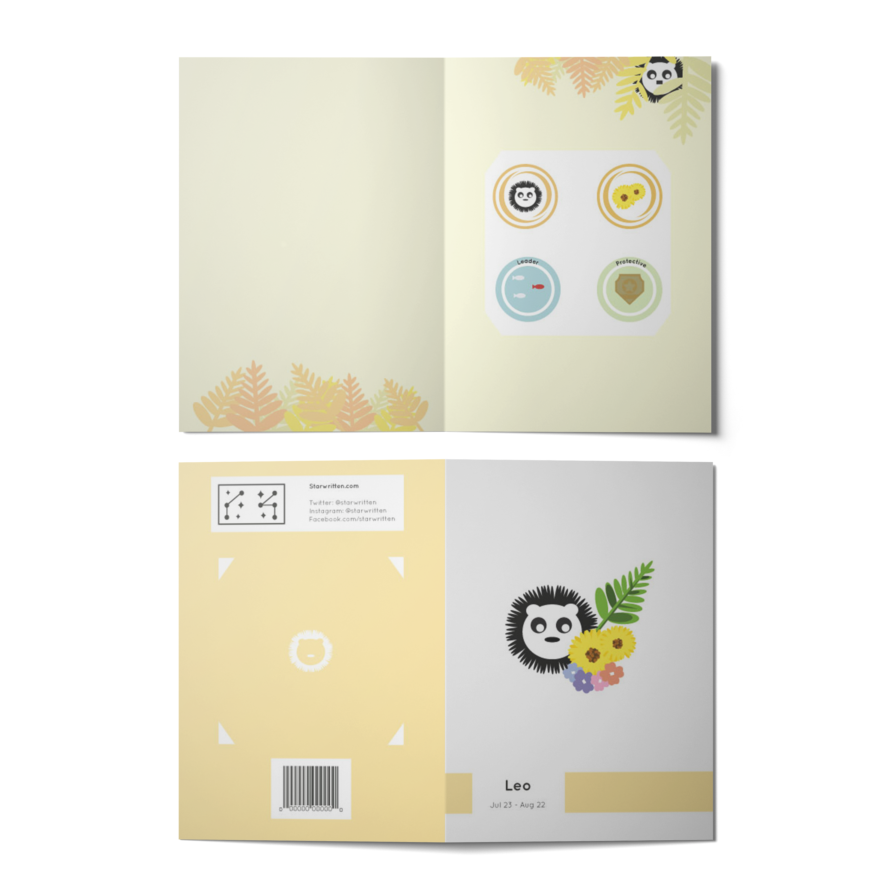 Leo zodiac greeting card