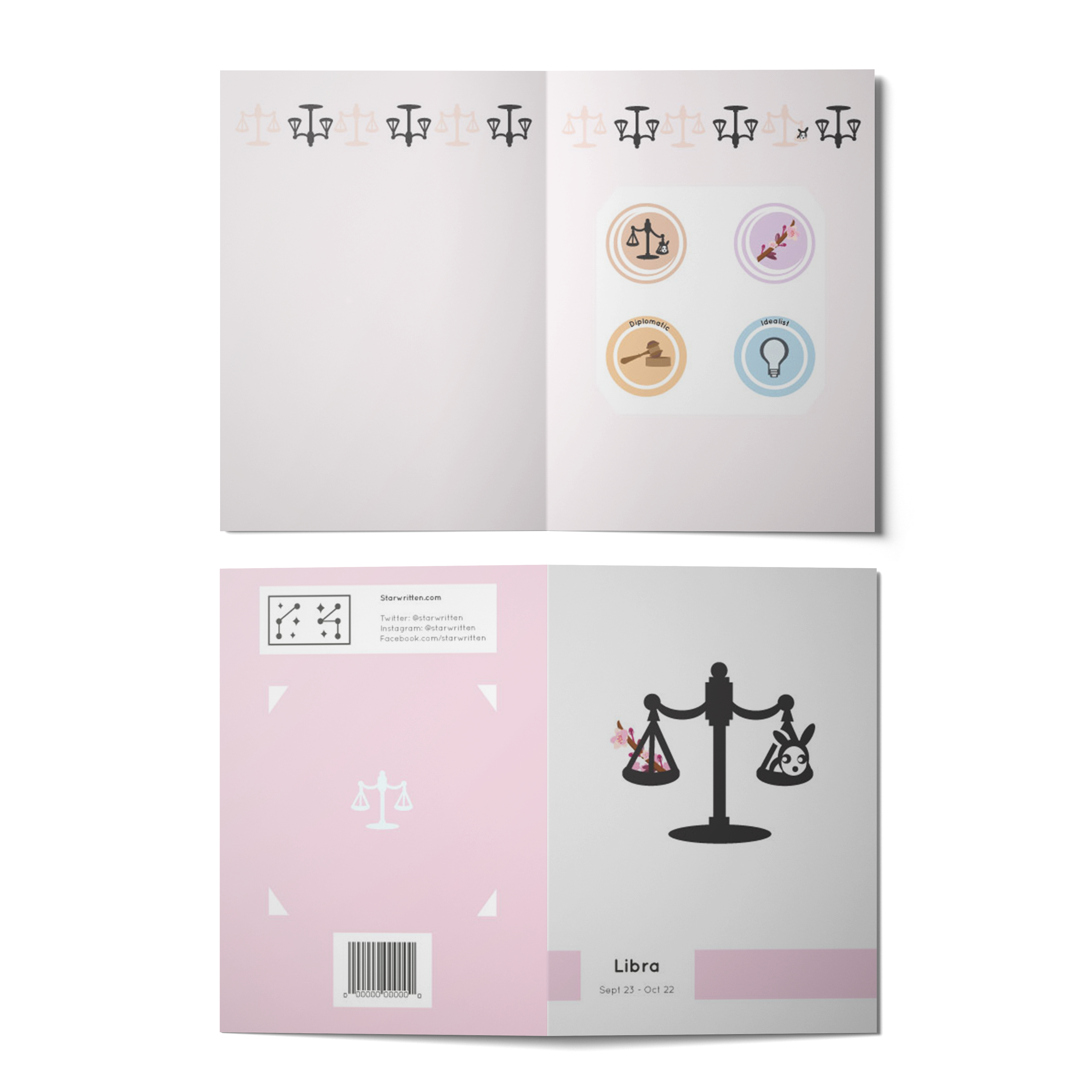 Libra zodiac greeting card